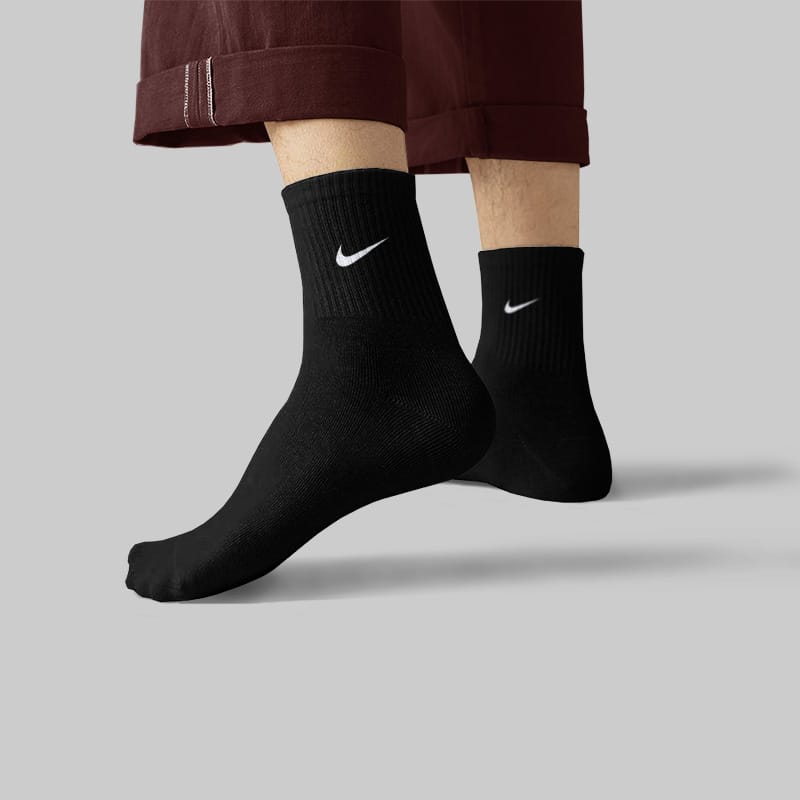 جوراب نیم ساق کش انگلیسی اسپرت طرح نایکی برند سروک مدل 310 در رنگ مشکی