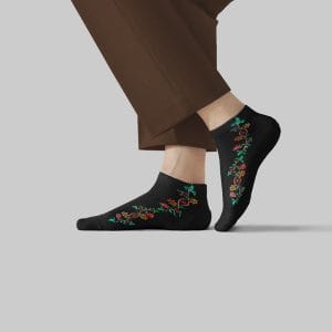 جوراب مچی زنانه طرح شاخه برند سروک مدل 407 در رنگ مشکی