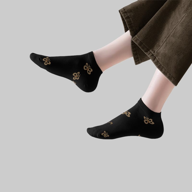 جوراب مچی بچگانه طرح پروانه برند سروک مدل 490 در رنگ مشکی