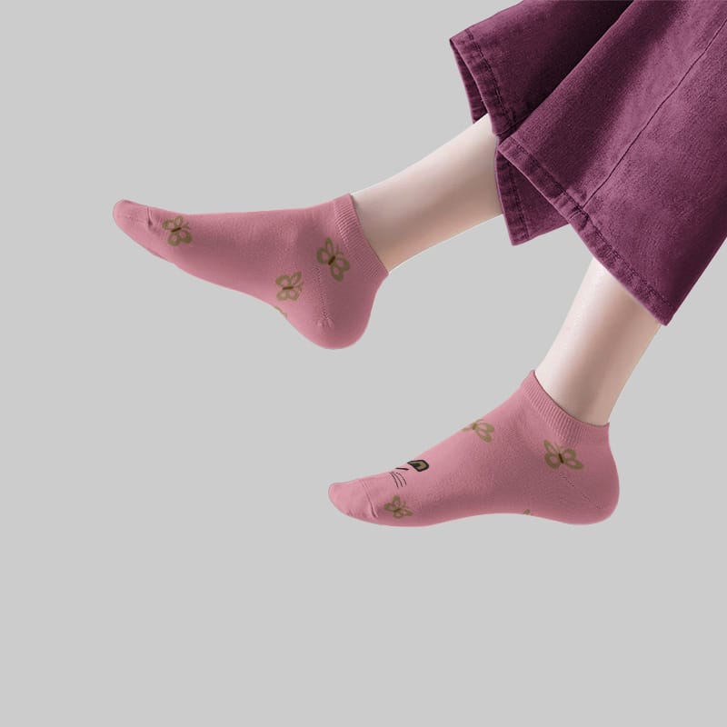 جوراب مچی بچگانه طرح پروانه برند سروک مدل 490 در رنگ صورتی چرک